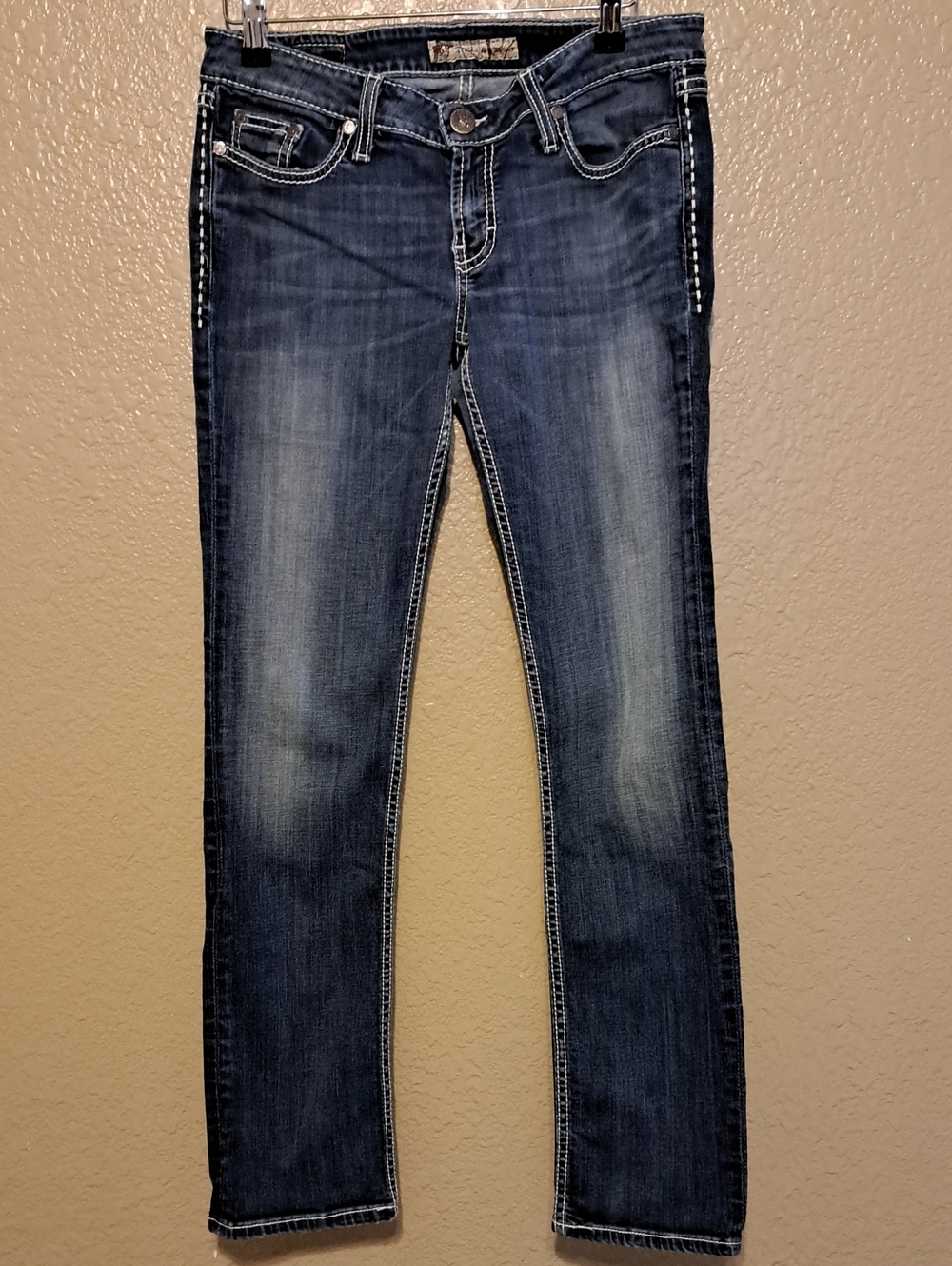 Women's Dark Blue Slim Straight Jeans